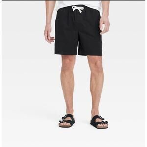 Goodfellow & Co 7" Inseam Pull-On Shorts Drawstring Shorts Black Mens L NWT